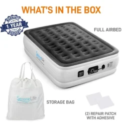 SereneLife Full Size Inflatable Premium Airbed Flocked PVC Mattress For Travel & Camping W/ Internal AC Pump, Storage Bag, & 2 Repair Patches (2 Pack) 6 SereneLife Full Size Inflatable Premium Airbed Flocked PVC Mattress For Travel & Camping W/ Internal AC Pump, Storage Bag, & 2 Repair Patches (2 Pack) -Coleman Shop GUEST 04ab2da1 1bcb 4325 bcaa 47c11a3d4679