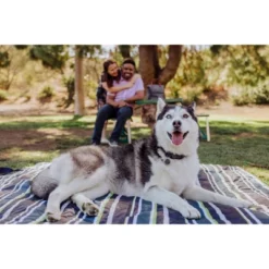 Picnic Time Vista Outdoor Picnic Blanket - Blue Stripe -Coleman Shop GUEST 0a38d190 bb1b 4511 a811 75e2d278051e