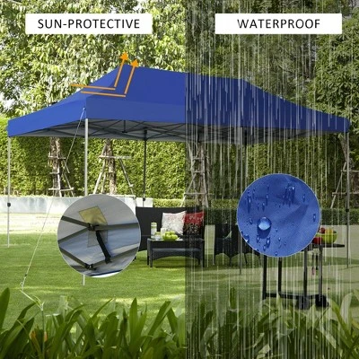 Costway 10'x20' Pop Up Canopy Tent Folding Heavy Duty Sun Shelter Adjustable W/Bag 4 Costway 10'x20' Pop Up Canopy Tent Folding Heavy Duty Sun Shelter Adjustable W/Bag - Image 4