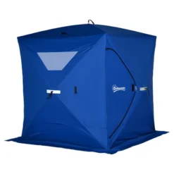 Outsunny 4 Person Ice Fishing Shelter, Waterproof Oxford Fabric Portable Pop-up Ice Tent With 2 Doors For Outdoor Fishing -Coleman Shop GUEST 117386db 3570 4e3c be9f 7e874b3c531f