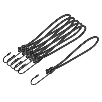 Unique Bargains Camping Outdoor Tent Elastic Rope With Hooks Black 6 Pcs 5 Unique Bargains Camping Outdoor Tent Elastic Rope With Hooks Black 6 Pcs - Image 5