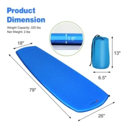 Costway Inflatable Sleeping Pad, Self Inflating Camping Mattress W/Carrying Bag GreenBlue -Coleman Shop GUEST 157ac48a 3f43 4d7c 9502 72688ea3ddb4