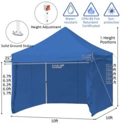 Tangkula 10x10ft Pop Up Tent, 4 Height Adjustment Folding Camping Tent With Awning -Coleman Shop GUEST 18a693f0 e001 4179 96a7 6701cde34a86