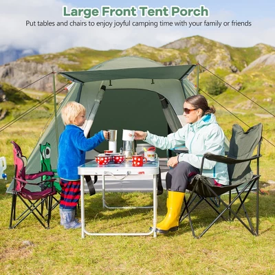 Costway 4-6 Person Camping Tent Waterproof Family Large Double-Layer Tents W/Front Porch 3 Costway 4-6 Person Camping Tent Waterproof Family Large Double-Layer Tents W/Front Porch - Image 3