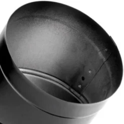 DuraVent DuraBlack 6 Inches Stainless Steel Single Wall Wood Burning Stove 45 Degree Elbow Pipe Connector To Vent Smoke And Exhaust, Black