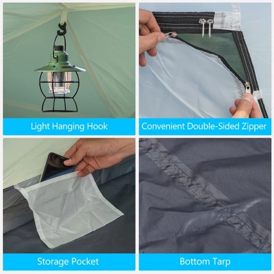 Costway 4-6 Person Camping Tent Waterproof Family Large Double-Layer Tents W/Front Porch 8 Costway 4-6 Person Camping Tent Waterproof Family Large Double-Layer Tents W/Front Porch - Image 8