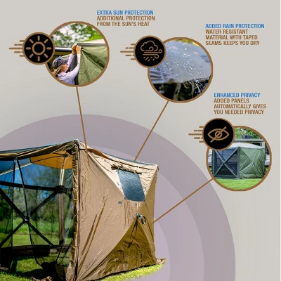 CLAM Quick-Set Screen Hub Tent Wind & Sun Panels, Accessory Only, Green 3 CLAM Quick-Set Screen Hub Tent Wind & Sun Panels, Accessory Only, Green - Image 3