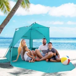 Alvantor Outdoor Automatic Pop-Up Sun Shade Canopy 3 People Beach Shelter Tent Turquoise