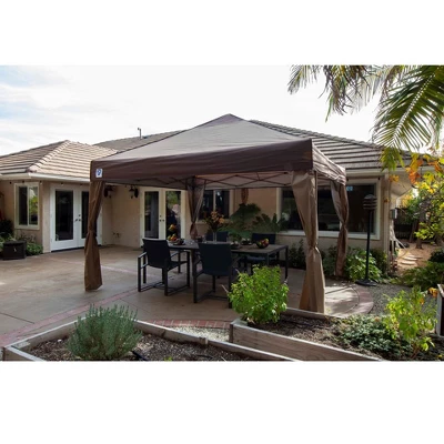 Z- Shade 12 X 12 Foot Lawn, Garden, And Outdoor Event Portable Canopy Tent With Stylish Skirts, Rolling Bag, And Reliable Stake Kit, Tan 2 Z- Shade 12 X 12 Foot Lawn, Garden, And Outdoor Event Portable Canopy Tent With Stylish Skirts, Rolling Bag, And Reliable Stake Kit, Tan - Image 2