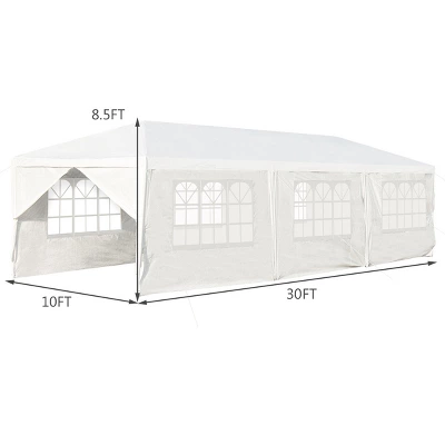 Costway 10'x30' Outdoor Party Wedding Tent Canopy Heavy Duty Gazebo 2 Costway 10'x30' Outdoor Party Wedding Tent Canopy Heavy Duty Gazebo - Image 2