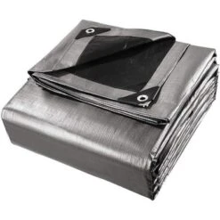 Moose Supply 10 Mil Heavy Duty Waterproof Poly Tarp Cover, Silver