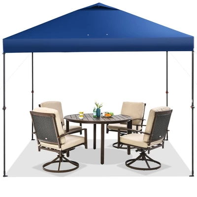 Costway Patio 10x10ft Outdoor Instant Pop-up Canopy Folding Tent Sun Shelter UV50+ Gray/Blue/White 2 Costway Patio 10x10ft Outdoor Instant Pop-up Canopy Folding Tent Sun Shelter UV50+ Gray/Blue/White - Image 2