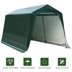 Costway 8'x14' Patio Tent Carport Storage Shelter Shed Car Canopy Heavy Duty Green -Coleman Shop GUEST 35502290 62bf 4a7f a69c 9c615b21e738