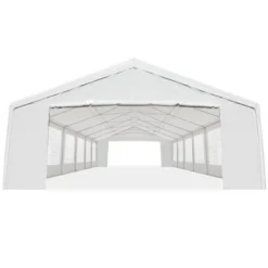 Outsunny 20' X 40' Large Outdoor Carport Canopy Party Tent With Removable Protective Sidewalls & Versatile Uses, White 7 Outsunny 20' X 40' Large Outdoor Carport Canopy Party Tent With Removable Protective Sidewalls & Versatile Uses, White -Coleman Shop GUEST 3bd9441f ff9e 49fa 9e85 60024044bc55
