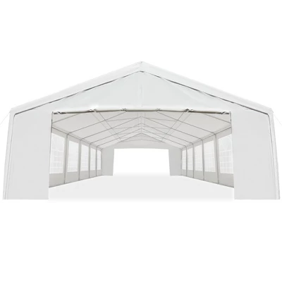 Outsunny 20' X 40' Large Outdoor Carport Canopy Party Tent With Removable Protective Sidewalls & Versatile Uses, White 3 Outsunny 20' X 40' Large Outdoor Carport Canopy Party Tent With Removable Protective Sidewalls & Versatile Uses, White - Image 3