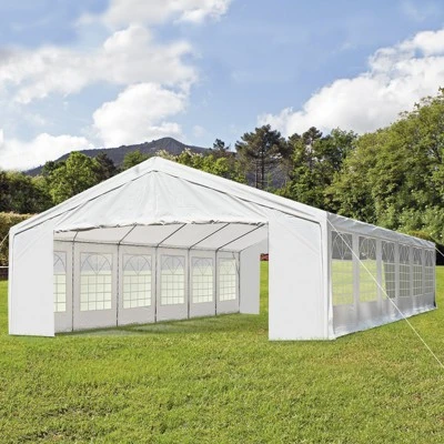 Outsunny 20' X 40' Large Outdoor Carport Canopy Party Tent With Removable Protective Sidewalls & Versatile Uses, White 2 Outsunny 20' X 40' Large Outdoor Carport Canopy Party Tent With Removable Protective Sidewalls & Versatile Uses, White - Image 2