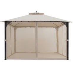 Costway 12' X 10' Outdoor Patio Gazebo Canopy Shelter Double Top Sidewalls Netting Brown Beige 18 Costway 12' X 10' Outdoor Patio Gazebo Canopy Shelter Double Top Sidewalls Netting Brown Beige -Coleman Shop GUEST 453978ab 17d0 4537 9b94 e77860fc86e4