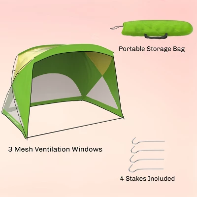 Leisure Sports Beach Shade Pop-Up Tent With Carry Bag - Green 2 Leisure Sports Beach Shade Pop-Up Tent With Carry Bag - Green - Image 2