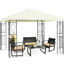 Costway 10'x10' Patio Gazebo Canopy Tent Steel Frame Shelter Patio Party Awning -Coleman Shop GUEST 4c5e2f39 352c 4aa4 a020 c52eb46ce6cc