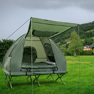 Costway 2-Person Compact Portable Pop-Up Tent/Camping Cot W/ Air Mattress & Sleeping Bag 3 Costway 2-Person Compact Portable Pop-Up Tent/Camping Cot W/ Air Mattress & Sleeping Bag - Image 3