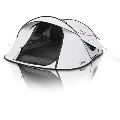 Decathlon Quechua Quechua 2 Second Fresh & Black Waterproof Pop Up Camping Tent 3 Person, White 5 Decathlon Quechua Quechua 2 Second Fresh & Black Waterproof Pop Up Camping Tent 3 Person, White - Image 5