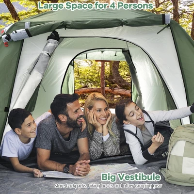 Costway 4-6 Person Camping Tent Waterproof Family Large Double-Layer Tents W/Front Porch 2 Costway 4-6 Person Camping Tent Waterproof Family Large Double-Layer Tents W/Front Porch - Image 2