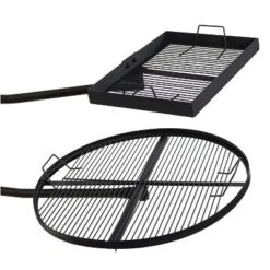 Sunnydaze Decor Sunnydaze Outdoor Camping Or Backyard Steel Adjustable Cooking Grilling Fire Pit BBQ Stake With 2 Swivel Swing Grates -Coleman Shop GUEST 4f14d5cd 0794 4f2b b551 f9761529674b