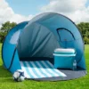 Pop Up Beach Tent With UV Protection And Ventilation Windows – Water And Wind Resistant Sun Shelter For Camping, Fishing, Or Play By Wakeman (Blue)