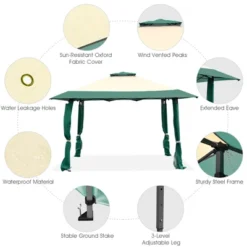 Costway 13'x13' Gazebo Canopy Shelter Awning Tent Patio Garden Green -Coleman Shop GUEST 58234c73 9d55 4430 aa5c b5cc73d2e20e