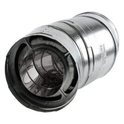 DuraVent DuraPlus 6DP-E30K 6-Inch 30-Degree Dual Layer Stainless Steel/Galvalume 360-Degree Swiveling Elbow Kit For Wood Stove Exhaust Vents, Silver