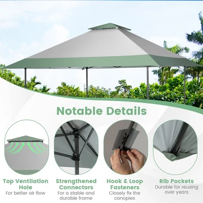 Costway 13x13ft Patio Pop-Up Gazebo Canopy Tent Instant Sun Shelter Outdoor Wheeled Bag 7 Costway 13x13ft Patio Pop-Up Gazebo Canopy Tent Instant Sun Shelter Outdoor Wheeled Bag - Image 7