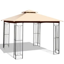 Costway 10' X 10' Patio Canopy Gazebo Outdoor 2-Tier Steel Tent Heavy-Duty L-Shaped -Coleman Shop GUEST 5c486e20 ea18 459e b2cc b6f3e9fbd91a