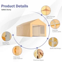 Costway 10x20 Ft Heavy-Duty Steel Carport Car Canopy Shelter Sidewalls Tent Garage -Coleman Shop GUEST 6264e114 2f6f 4450 8061 dab750364adf