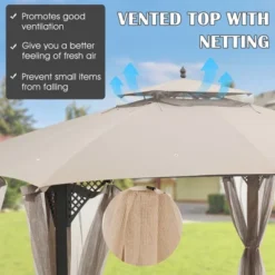 10' X 12' Patio Gazebo Replacement Top Cover 2-Tier Canopy CPAI-84 Outdoor -Coleman Shop GUEST 627d6de4 b3b6 4825 a0a0 912250cc87ba