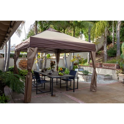 Z- Shade 12 X 12 Foot Lawn, Garden, And Outdoor Event Portable Canopy Tent With Stylish Skirts, Rolling Bag, And Reliable Stake Kit, Tan 3 Z- Shade 12 X 12 Foot Lawn, Garden, And Outdoor Event Portable Canopy Tent With Stylish Skirts, Rolling Bag, And Reliable Stake Kit, Tan - Image 3