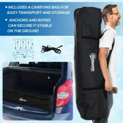 Outsunny 4 Person Insulated Ice Fishing Shelter 360-Degree View, Pop-Up Portable Ice Fishing Tent With Carry Bag, Two Doors And Anchors, Black -Coleman Shop GUEST 69856221 6129 42bf a8ea b89707e22e9d