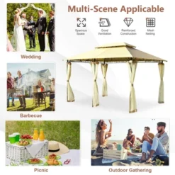 Costway 2-Tier 10'x13' Steel Gazebo Canopy Tent Shelter Patio Garden Outdoor Netting 15 Costway 2-Tier 10'x13' Steel Gazebo Canopy Tent Shelter Patio Garden Outdoor Netting -Coleman Shop GUEST 69bcc85a 93e7 4027 a628 460045ab074d