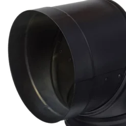 DuraVent DuraBlack 6 Inch 24 Gauge 430 Stainless Steel Easy Installation Single Wall Wood Burning Stove 90 Degree Elbow Connector, Black