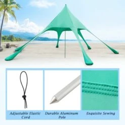 Tangkula 20 X 20 FT Beach Tent Beach Canopy W/ UPF50+ Sun Protection Carrying Bag & Sand Shovel Aluminum Pole & 6 Ground Stakes Blue/Green -Coleman Shop GUEST 6d3959dd 66e5 43f3 9544 3e0c5aea8769