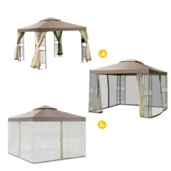 Costway Outdoor 10'x10' Gazebo Canopy Shelter Awning Tent Patio Screw-free Structure Garden -Coleman Shop GUEST 70e7f39e 55a6 4c97 a131 0301503ec4b2