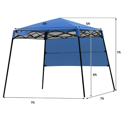 Costway 7x7 FT Slant Leg Pop-up Canopy Tent Shelter Adjustable Portable Carry Bag 2 Costway 7x7 FT Slant Leg Pop-up Canopy Tent Shelter Adjustable Portable Carry Bag - Image 2