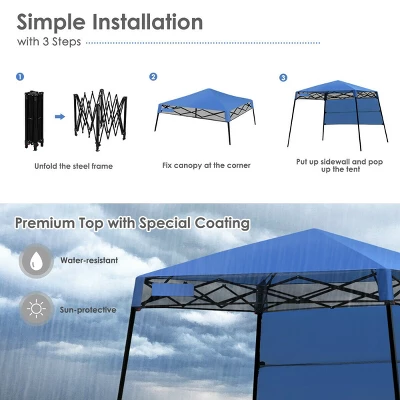 Costway 7x7 FT Slant Leg Pop-up Canopy Tent Shelter Adjustable Portable Carry Bag 7 Costway 7x7 FT Slant Leg Pop-up Canopy Tent Shelter Adjustable Portable Carry Bag - Image 7