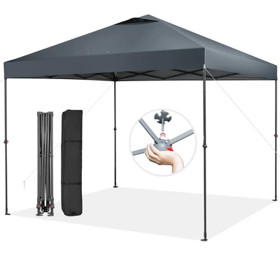 Costway Patio 10x10ft Outdoor Instant Pop-up Canopy Folding Tent Sun Shelter UV50+ Gray/Blue/White 11 Costway Patio 10x10ft Outdoor Instant Pop-up Canopy Folding Tent Sun Shelter UV50+ Gray/Blue/White - Image 11