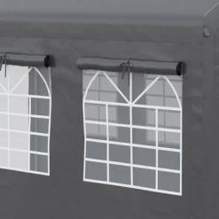 Outsunny 10' X 20' Carport & Party Tent, Height Adjustable Portable Garage With Mesh Windows For Parties, Wedding And Events -Coleman Shop GUEST 7fe912ba c7df 4e33 b240 3fee0339a41a