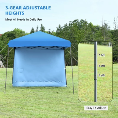 Costway 10ft X 10ft Pop Up Tent Slant Leg Canopy W/ Roll-up Side Wall 3 Costway 10ft X 10ft Pop Up Tent Slant Leg Canopy W/ Roll-up Side Wall - Image 3