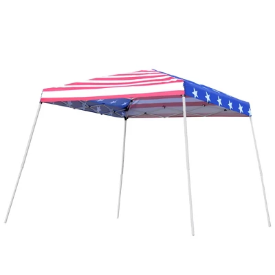 Outsunny 10' X 10' Pop Up Canopy Event Tent With American Flag Roof, Slanted Legs, Easy Height Adjustable For Wedding Party For Patio Backyard Garden 3 Outsunny 10' X 10' Pop Up Canopy Event Tent With American Flag Roof, Slanted Legs, Easy Height Adjustable For Wedding Party For Patio Backyard Garden - Image 3