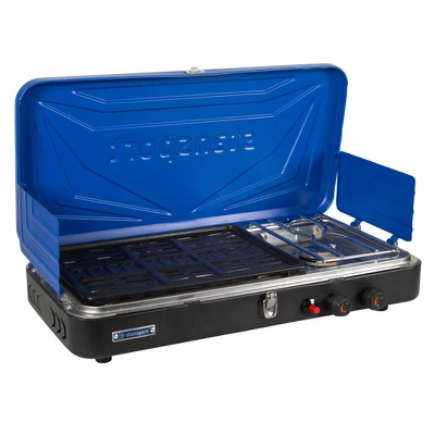 Stansport Propane Stove And Grill Combo Piezo Ignition Blue 4 Stansport Propane Stove And Grill Combo Piezo Ignition Blue - Image 4