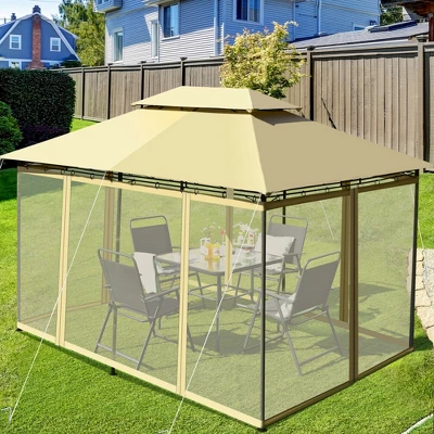 Costway 2-Tier 10'x13' Steel Gazebo Canopy Tent Shelter Patio Garden Outdoor Netting 2 Costway 2-Tier 10'x13' Steel Gazebo Canopy Tent Shelter Patio Garden Outdoor Netting - Image 2
