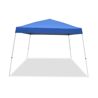 Caravan Canopy Pop-Up Tent V 12 X 12 Ft Slanted Leg Instant Shade, Blue (4 Pack) 1 Caravan Canopy Pop-Up Tent V 12 X 12 Ft Slanted Leg Instant Shade, Blue (4 Pack)