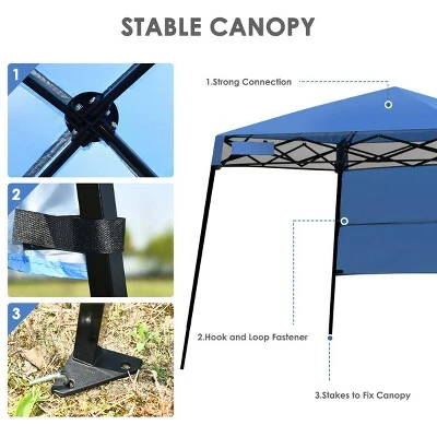 Costway 7x7 FT Slant Leg Pop-up Canopy Tent Shelter Adjustable Portable Carry Bag 6 Costway 7x7 FT Slant Leg Pop-up Canopy Tent Shelter Adjustable Portable Carry Bag - Image 6